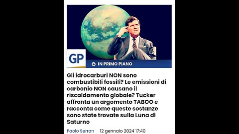 IL PETROLIO PROVERREBBE DAI FOSSILI? DINOSAURI? PARLIAMONE! (Tucker Carlson - 13 genn 2024)