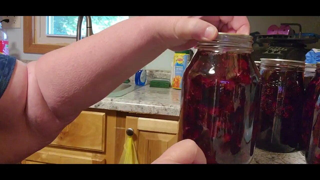 Morning afterwards (blueberry pie filling)