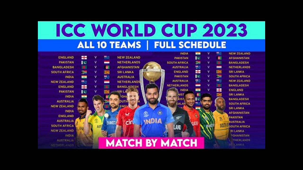 ICC 2023 World Cup Schedule & Fixture | WC 2023 All Matches List | World Cup 2023 Schedule