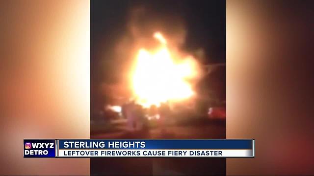 Sterling Heights homes damaged by fire triggered by fireworks