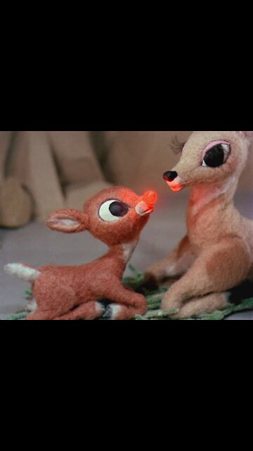 Singing “ Rudolph the red nose reindeer”￼