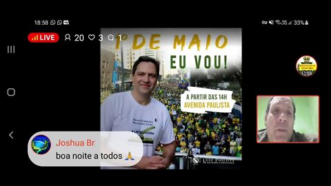 Live : Manifestação a Paulista 1° de Maio. Luiz Philippe vai