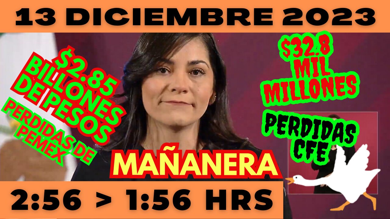 💩🐣👶 AMLITO | Mañanera *Miércoles 13 de diciembre 2023* | El gansito veloz 2:56 a 1:56.