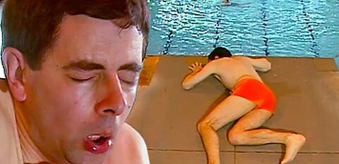 MrBean goes diving.