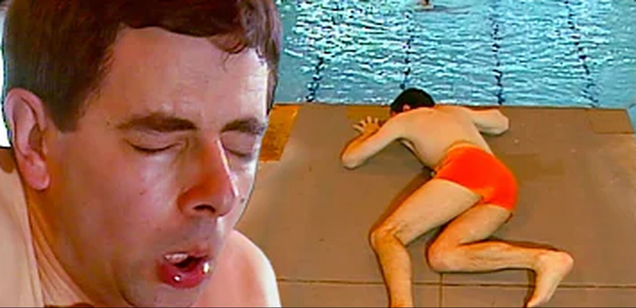 MrBean goes diving.