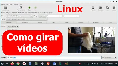Corrigindo vídeos com HandBrake transcodificador de vídeos de código aberto versão Linux