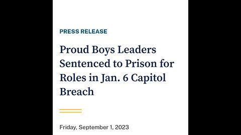 Proud Boys Leaders Sentenced to Prison for Roles in Jan. 6 Capitol Breach