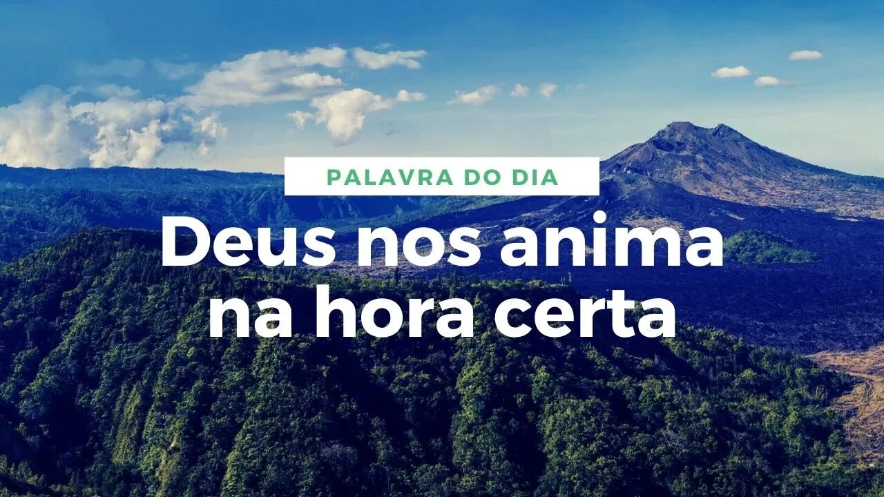 Palavra do Dia para Hoje - Deus sempre nos anima na hora certa