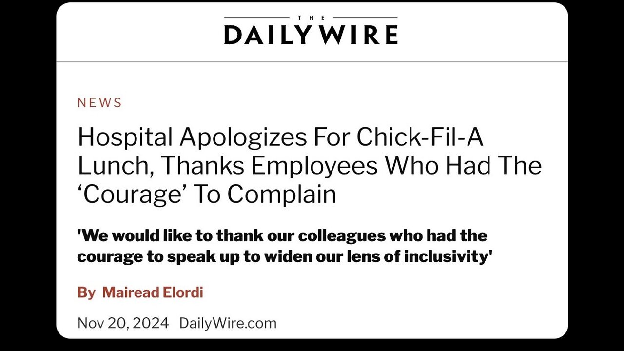 Hospital apologies for serving Chick Fil A