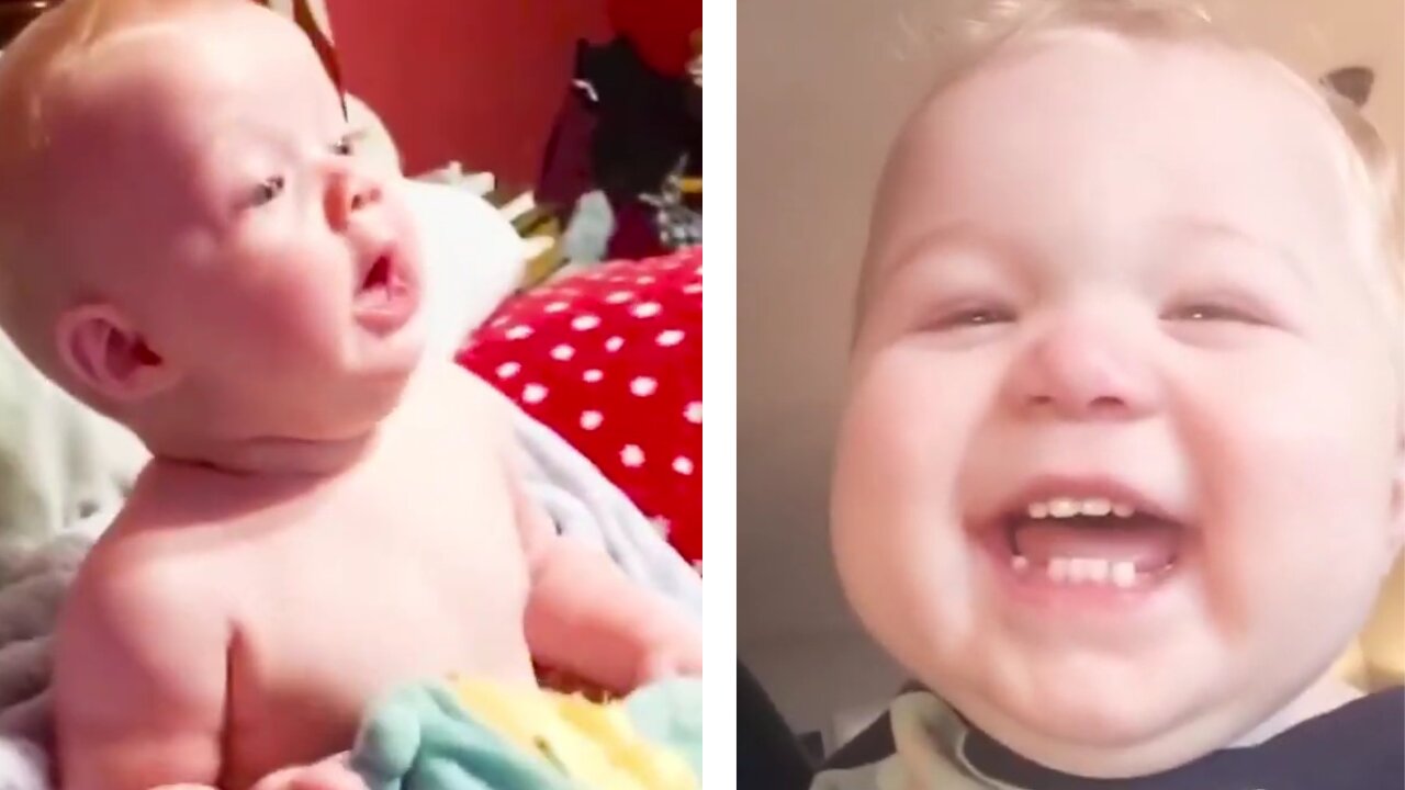 Funny baby sneezing moments