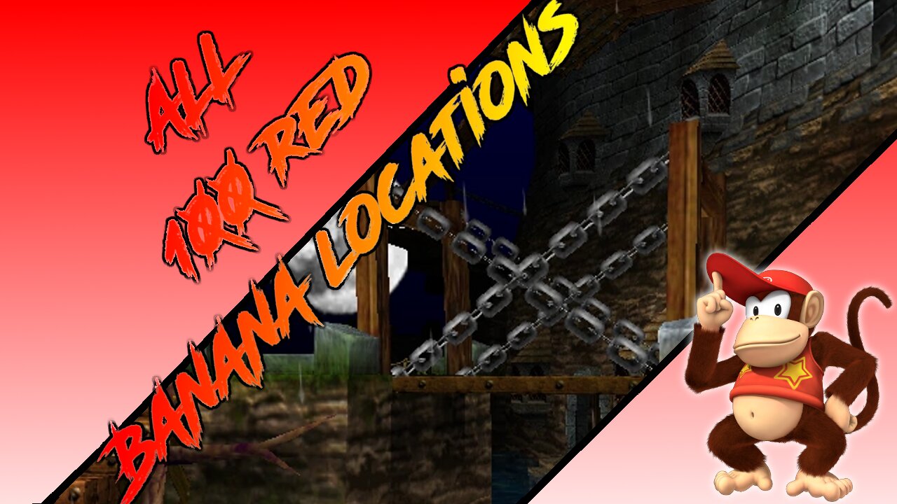 Donkey Kong 64 - Creepy Castle - Diddy Kong - All 100 Red Banana Locations