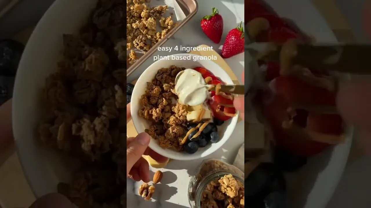 Easy 4 Ingredient Based Granola tiktok gabydimova