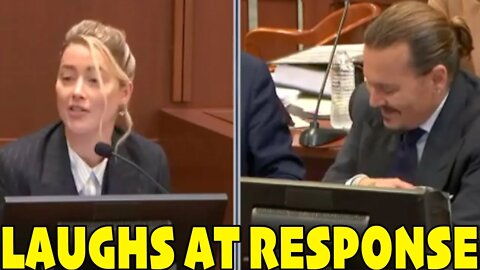 Johnny Depp LAUGHS at Amber Heards Response to Questioning