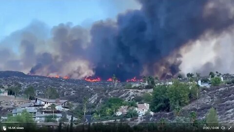 A fast moving brush fire has broken out in Hemet