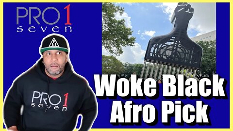 Woke Black Fist Afro Pick Statue in New Orleans.