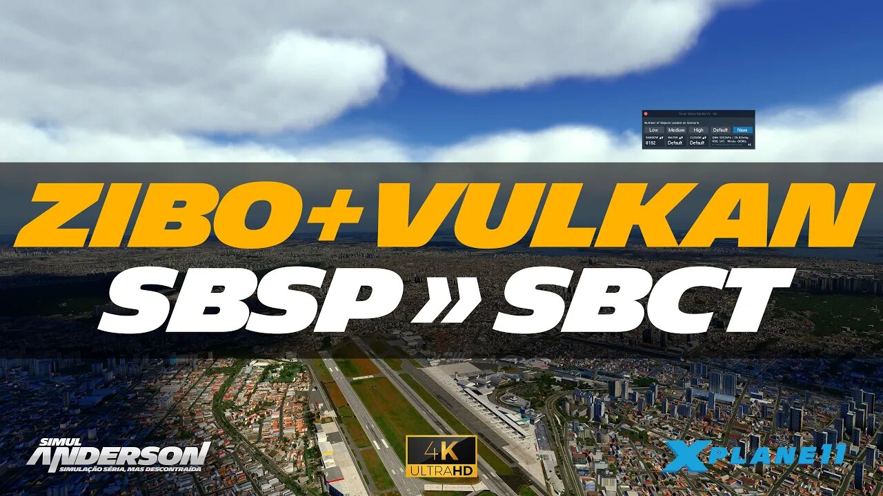 Zibada de SBSP - SBCT no X-Plane 11.50 Vulkan com tudo no MÁXIMO!