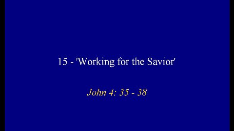 15 - 'Working for the Savior'