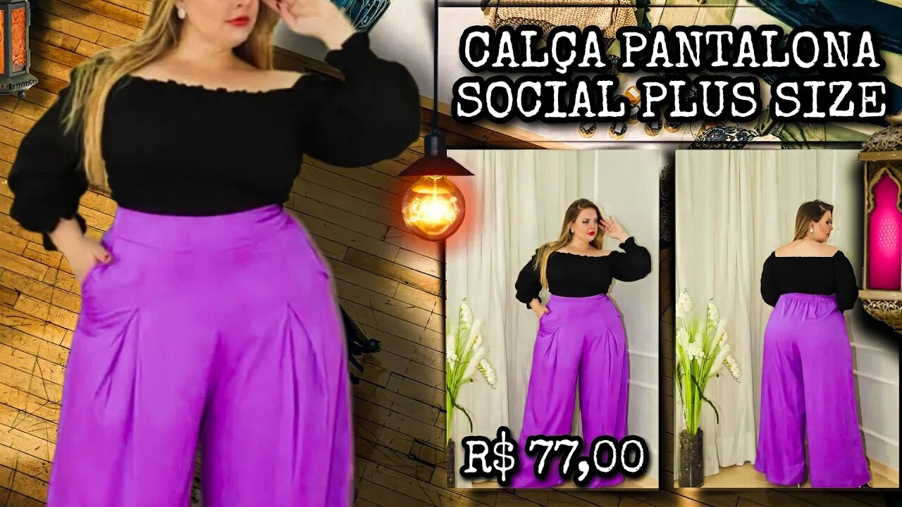🛑 CALÇA PANTALONA SOCIAL FEMININA COM BOLSO PLUS SIZE
