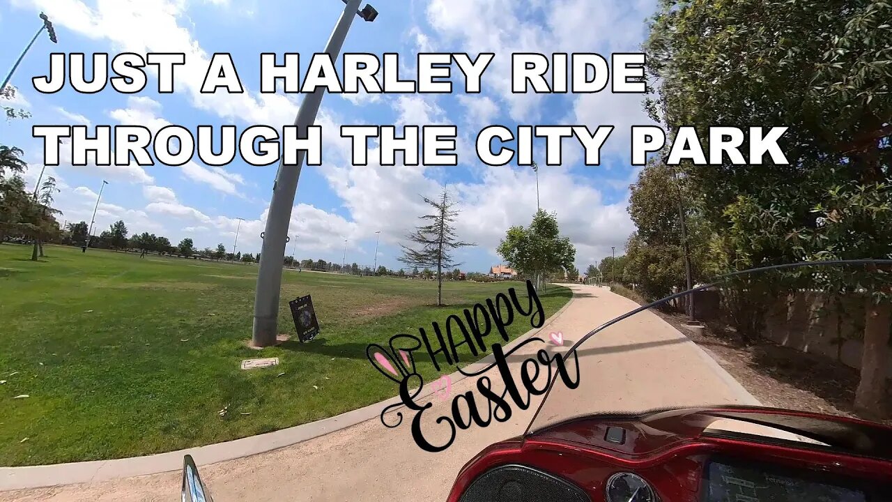 Just A Harley Ride Through The City Park - Happy Easter!