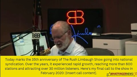 Today marks the 35th anniversary of The Rush Limbaugh Show going into national syndication.