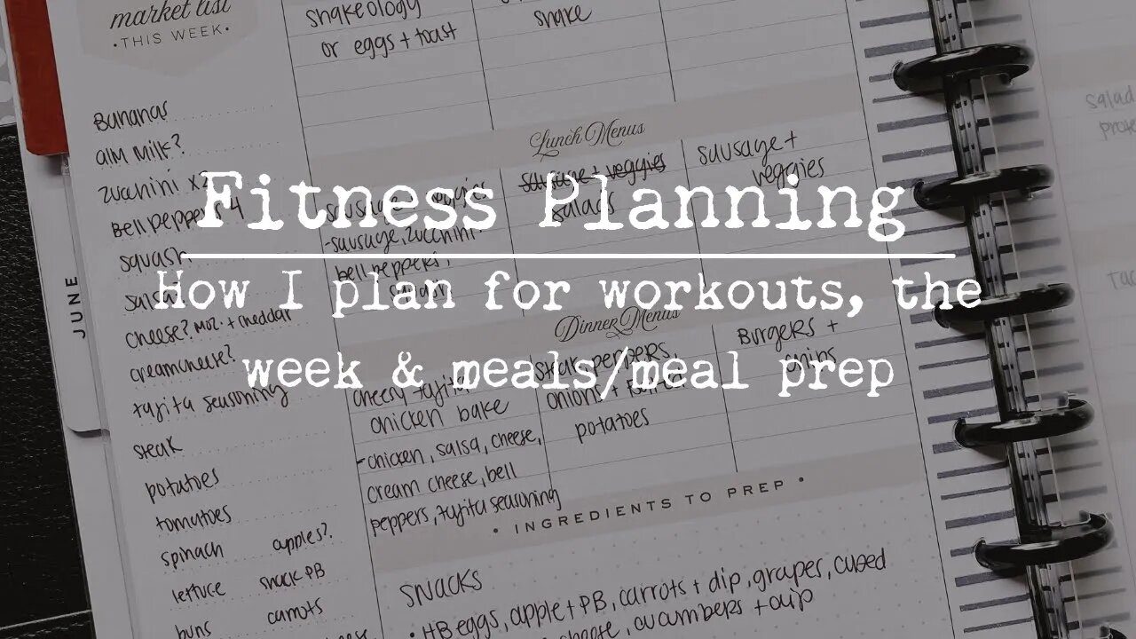 Creating a workout plan, Meal planning