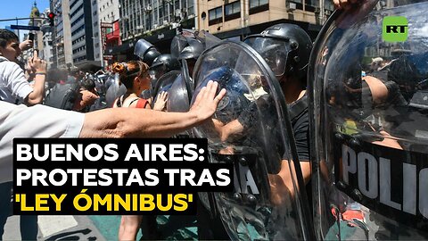 Nueva jornada de protestas en Buenos Aires tras la polémica 'ley ómnibus' propuesta por Milei