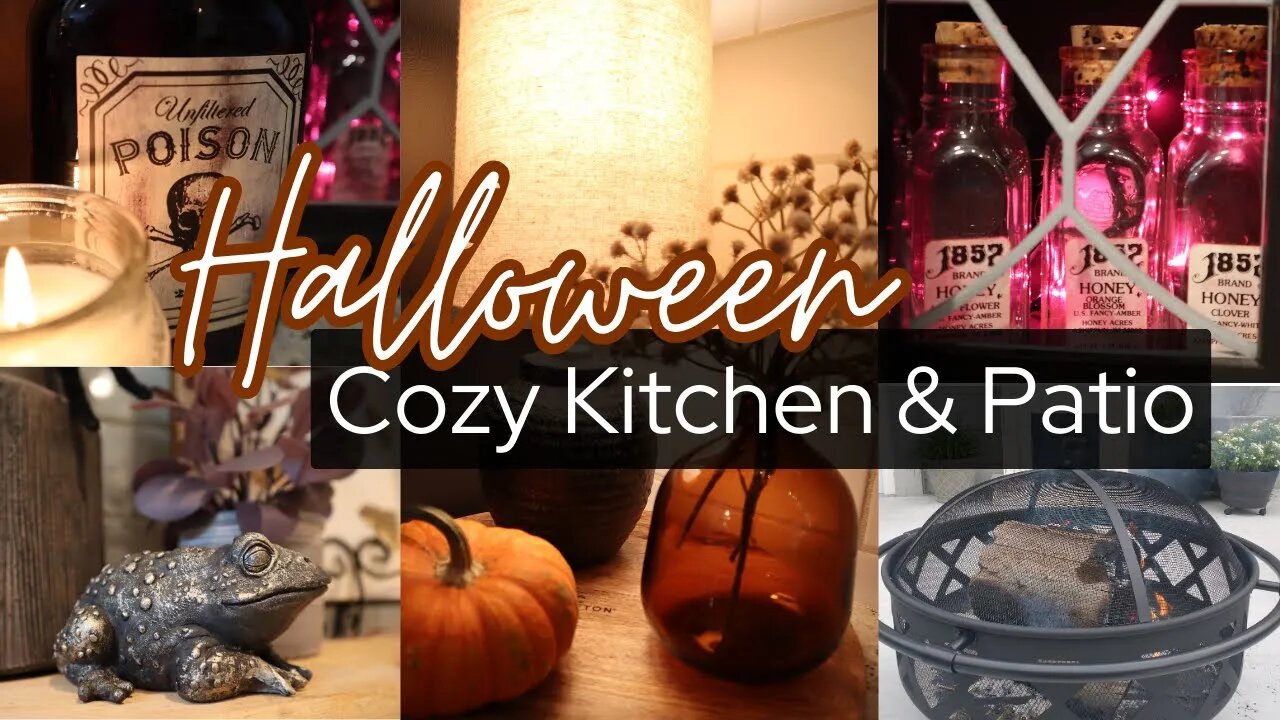 Cozy Halloween Decor || Outdoor Patio Ideas With SUNCREAT FIREPIT || Preparing For Cooler Weather