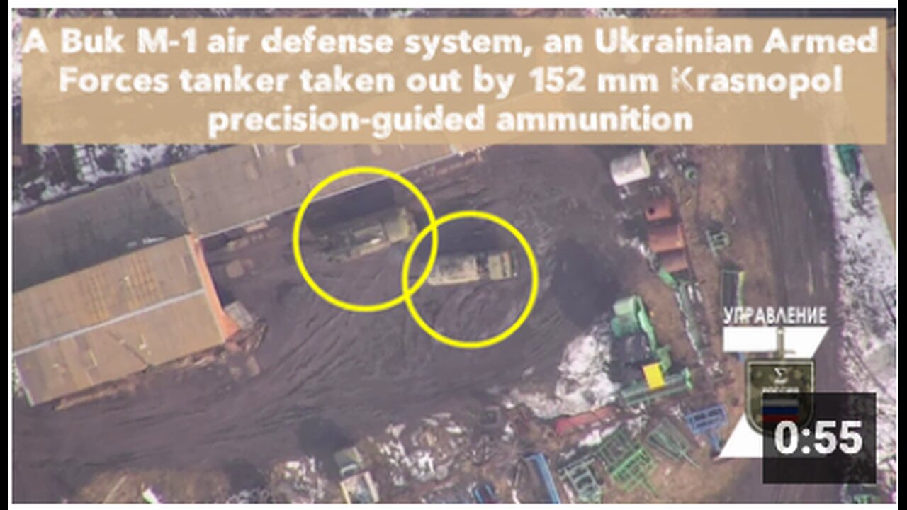 A Buk M-1 air defense system, an Ukrainian Armed Forces tanker taken out by 152 mm Krasnopol