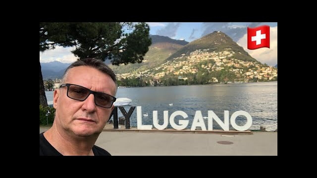 LUGANO,CANTON TICINO in SVIZZERA a 50 km da MILANO camminando in città con Lambrenedetto appena dopo la dogana LOMBARDIA-SVIZZERA di Brogeda o di Chiasso-MAGGIO 2023 DOCUMENTARIO