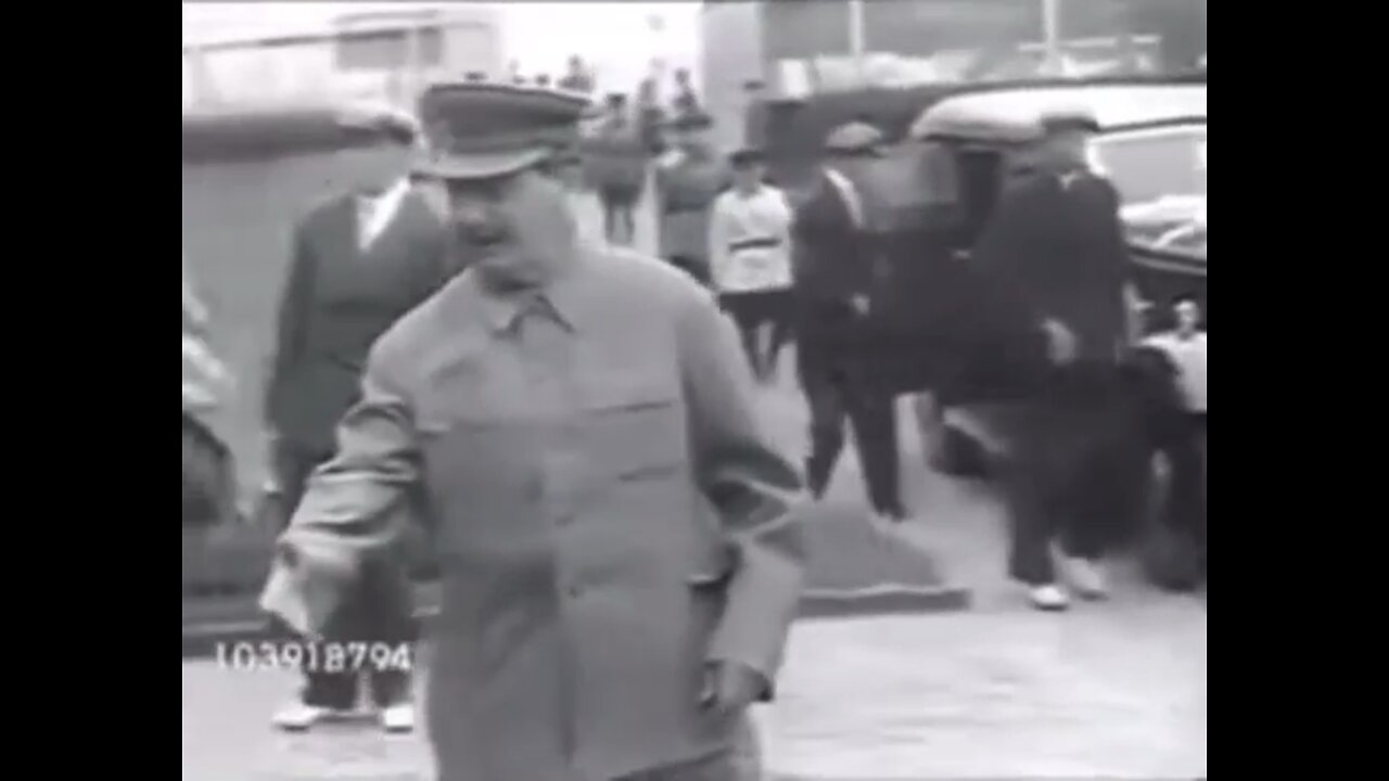 Joseph Stalin forces a handshake