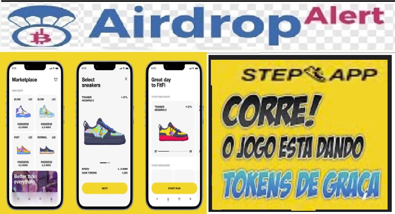 Airdrop STEP APP - Obtenha até $10 por dia | Aplicativo Move-To-Earn "Ganhar para Caminhar"