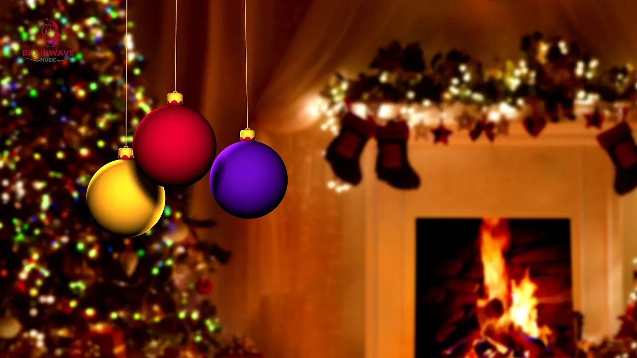 Christmas Themed Relaxation Music with Fireplace - Merry Christmas! -