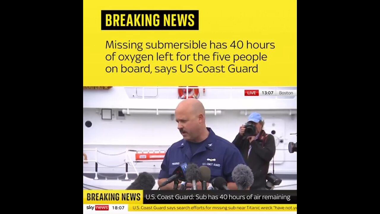 Submarine missing: US. Coast Guard: Sub has 40 hours of air remaining