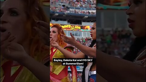 Bayley, Dakata Kai and IYO SKY Confronts Bianca Belair and Becky Lynch at #summerslam