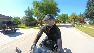 Kawasaki Ninja ZX-6R stock exhaust sound and rev limit check in 1st