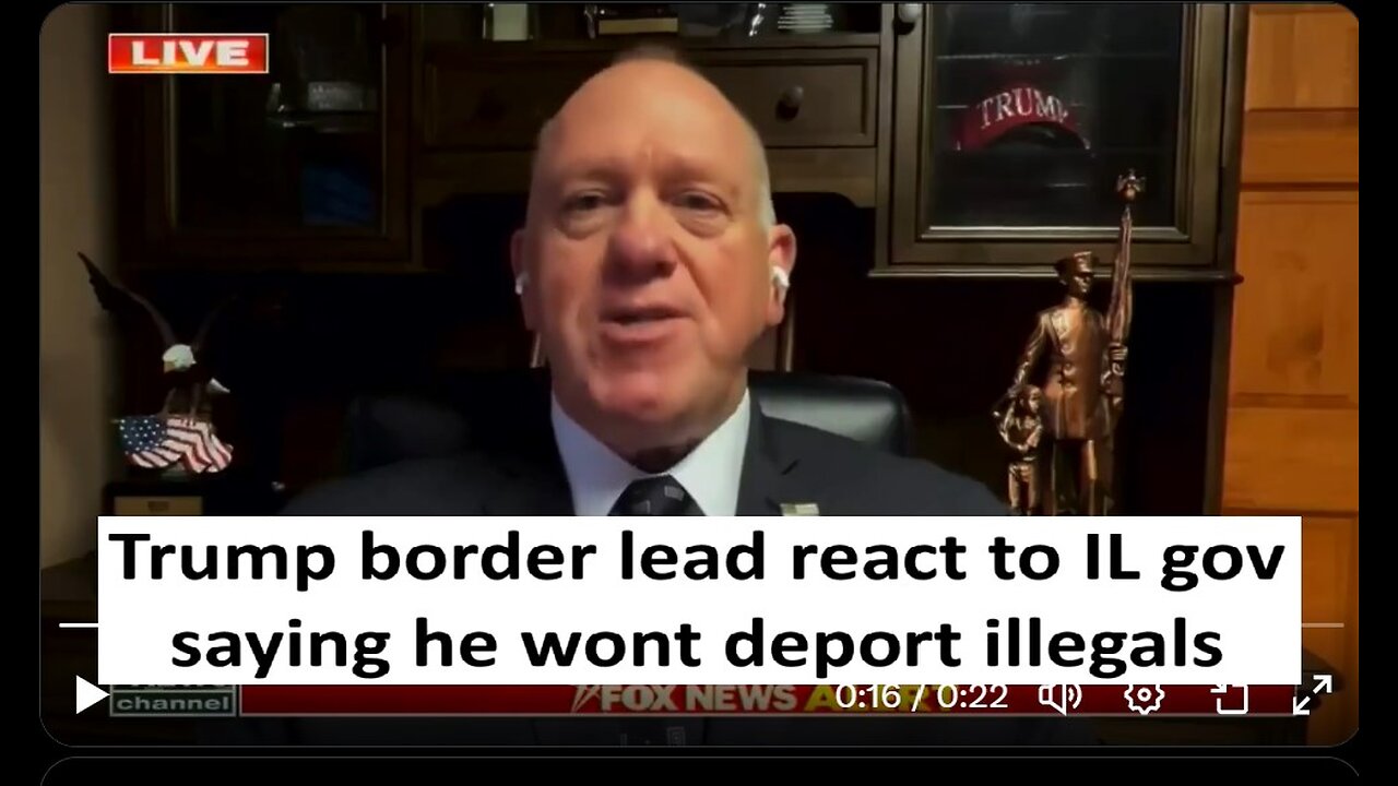Trumps new border czar response to IL saying they wont deport illegals