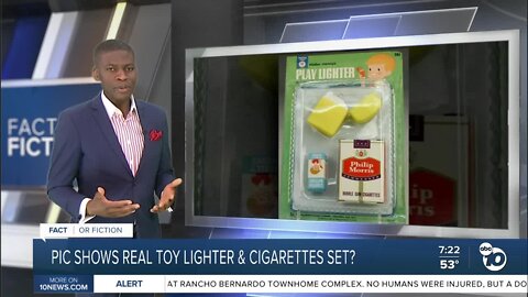 Fact or Fiction: Children's toy comes with fake lighter & bubble gum cigarettes?