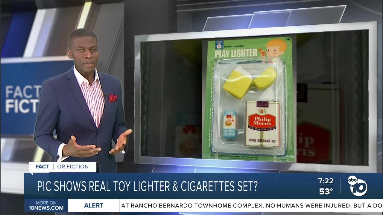 Fact or Fiction: Children's toy comes with fake lighter & bubble gum cigarettes?