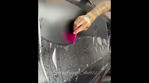 Satisfying car wrapping #shorts #try #trending #viral #satisfying #relaxing #car #wrapping