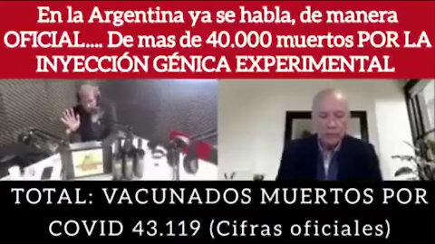 Cifra Oficial de los Muertos en Argentina por la vacuna.