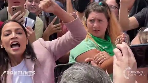 AOC CHANTING FOR PEOPLE TO GET INTO THE STREETS!