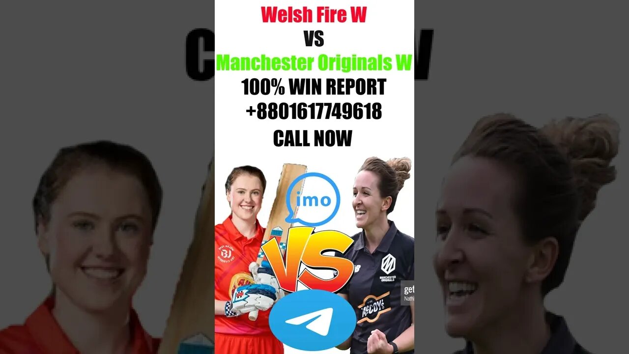 Manchester Originals Women vs Welsh Fire Women match report , 100% win report , match prediction