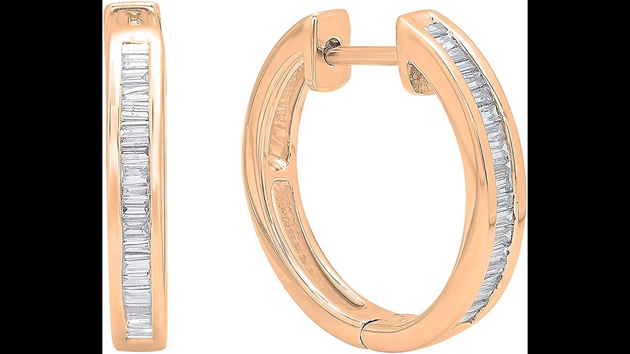 Dazzlingrock Collection 0.33 Carat (ctw) Ladies Hoop Earrings 13 CT, Sterling Silver