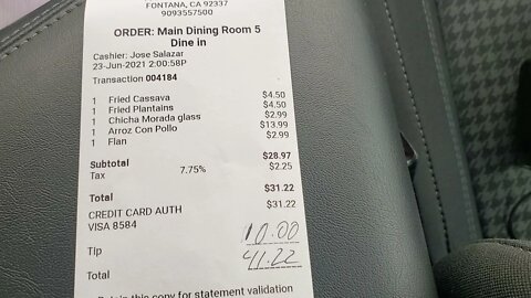 today's meal $41.22