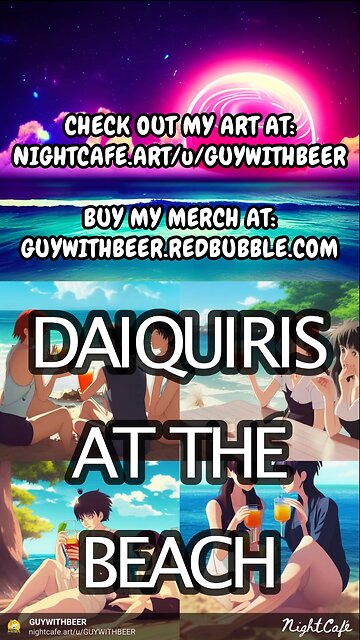 DAIQUIRIS AT THE BEACH | AI ART