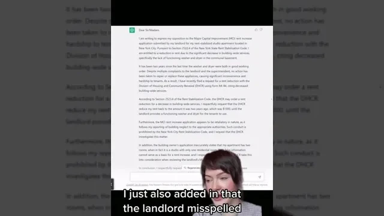 Recording a life hack: ChatGPT saved a girl from a rent increase.