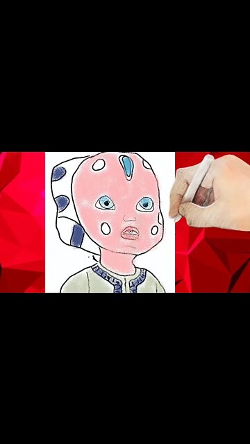 Digital Painting of Baby Ahsoka from Star Wars Timelapse