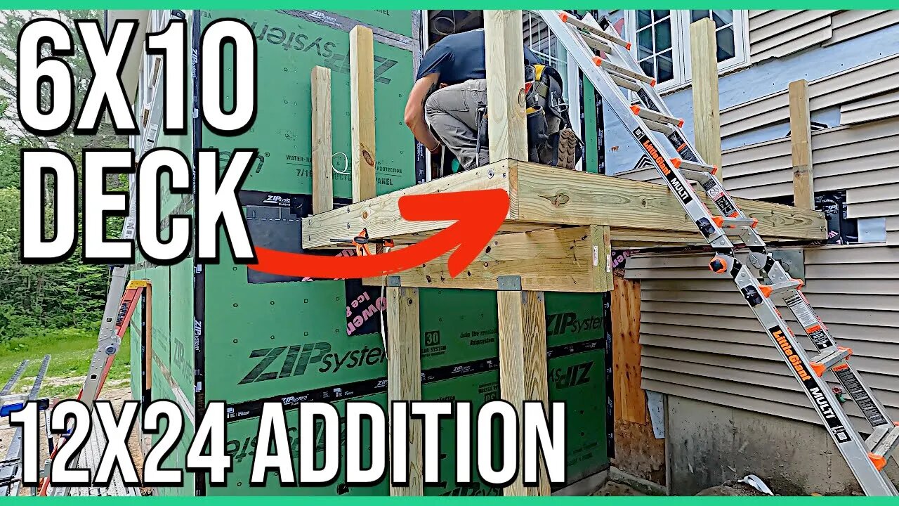 Building a 6x10 Deck ||12x24 Home Addition||