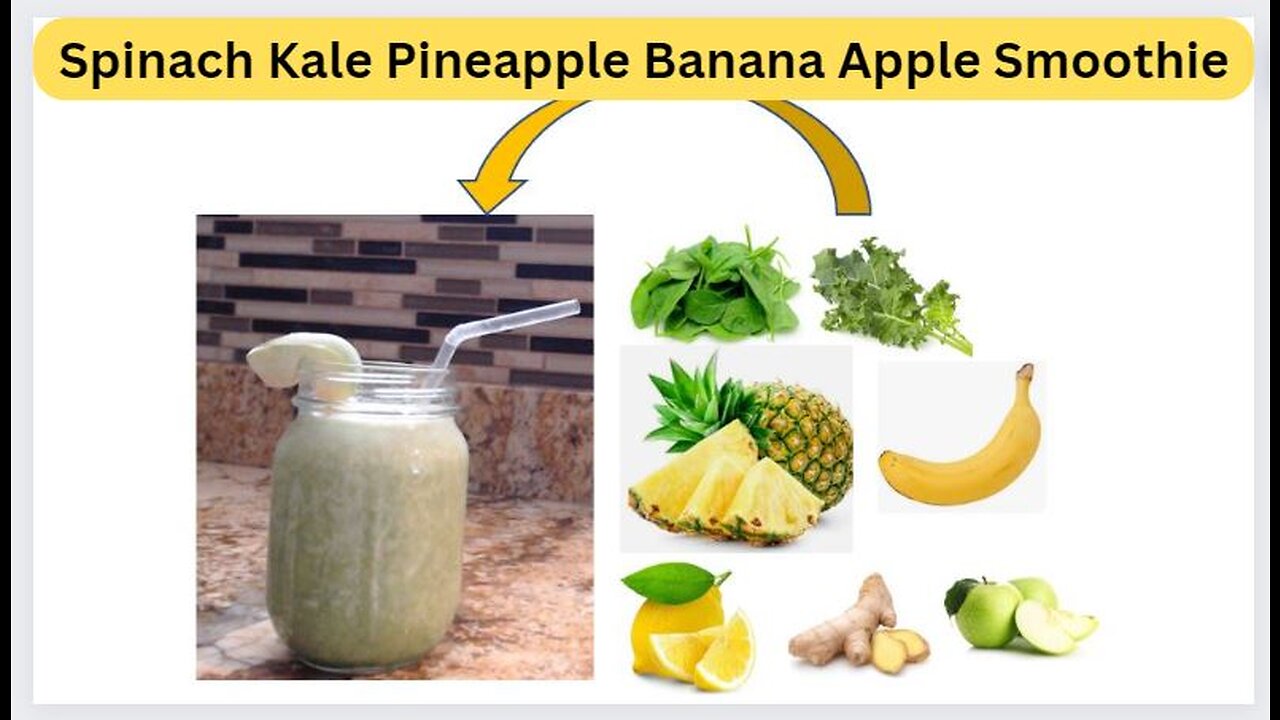 Spinach Kale Pineapple Banana Apple Smoothie #Smoothies #healthy #healthylifestyle