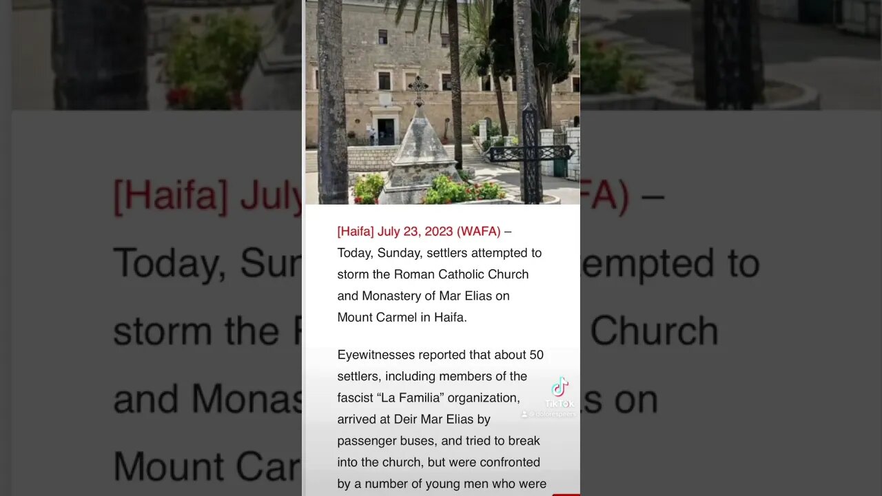 #Short #Catholic #Church #colonizer #raid #Haifa #WestBank #Palestine